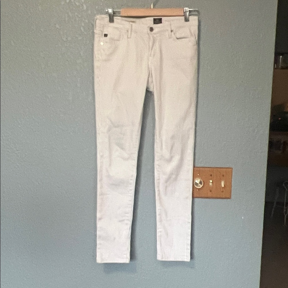 AG Adriano Goldschmied The Legging Super Skinny Ankle White & Gray Pants 27R